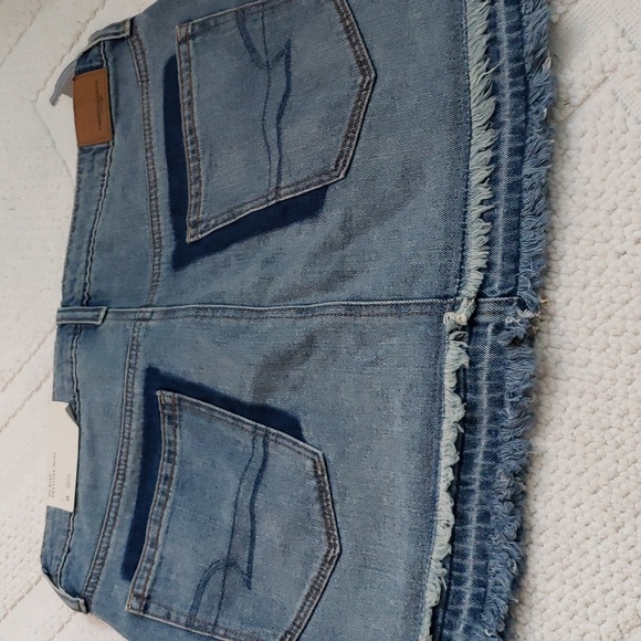 AMERICAN EAGLE HI-RISE FESTIVAL DENIM MINI SKIRT - Picture 2 of 11